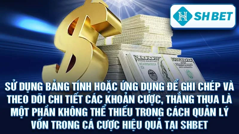 Sử dụng bảng tính hoặc ứng dụng để ghi chép và theo dõi chi tiết các khoản cược, thắng thua là một phần không thể thiếu trong cách quản lý vốn trong cá cược hiệu quả tại SHBET.