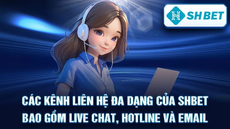 Các kênh liên hệ đa dạng của SHBET bao gồm Live Chat, Hotline và Email